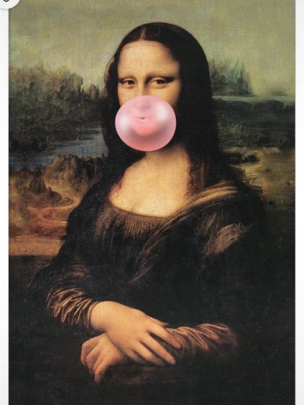 Classic Mona Lisa Bubblegum Pop Art Print - Pink